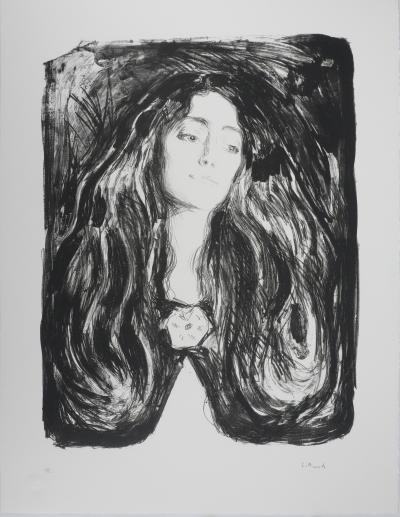 Edvard MUNCH : Broche, Eva Mudocci, Lithographie signée 2