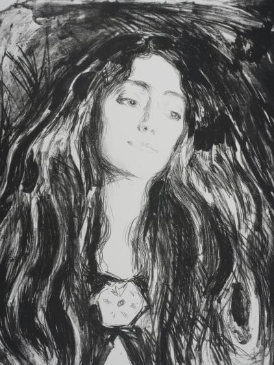 Edvard MUNCH : Broche, Eva Mudocci, Lithographie signée 2