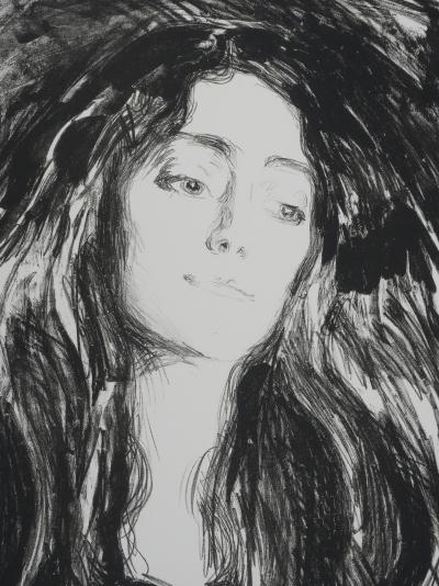 Edvard MUNCH : Broche, Eva Mudocci, Lithographie signée 2