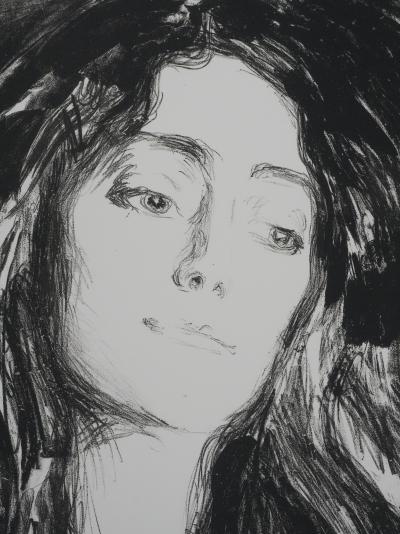 Edvard MUNCH : Broche, Eva Mudocci, Lithographie signée 2