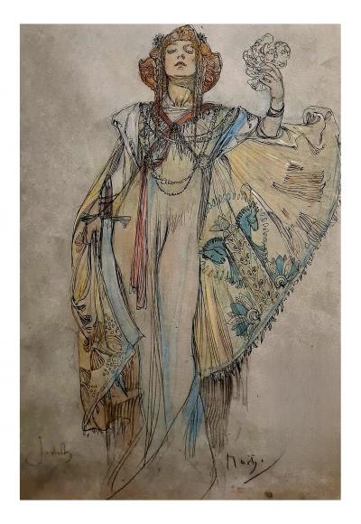Alphonse Mucha - Judith II - Etude (D’après) - Sérigraphie
