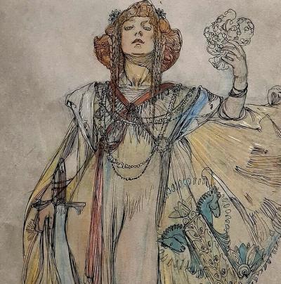 Alphonse Mucha - Judith II - Etude (D’après) - Sérigraphie 2