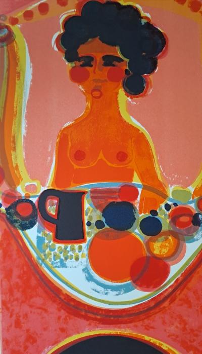 Frédéric Menguy - Le Déjeuner, Les Angéliques, 1975 - Lithographies originales signée et numérotée 2