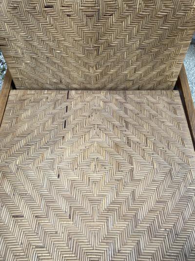 Art Déco - paire de fauteuils coloniaux - moelle de rotin et teck 2