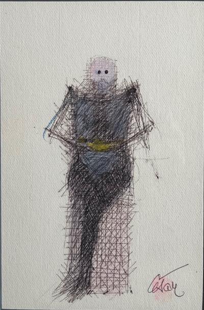 CESAR - Autoportrait - Dessin original signé