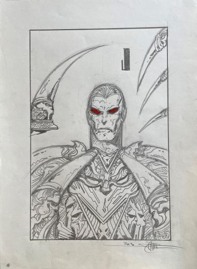 Philippe DRUILLET – Guerrier –  Dessin original signé –  2020 2