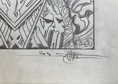 Philippe DRUILLET – Guerrier –  Dessin original signé –  2020 2