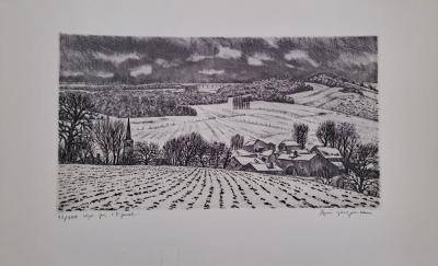 André Jacquemin - Dégel près d’Epinal - Gravure à l’eau forte, signée et numérotée au crayon 2