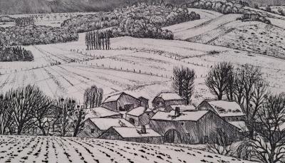 André Jacquemin - Dégel près d’Epinal - Gravure à l’eau forte, signée et numérotée au crayon 2