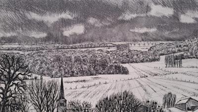 André Jacquemin - Dégel près d’Epinal - Gravure à l’eau forte, signée et numérotée au crayon 2
