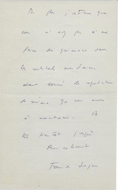 Françoise SAGAN - Lettre autographe signée 2