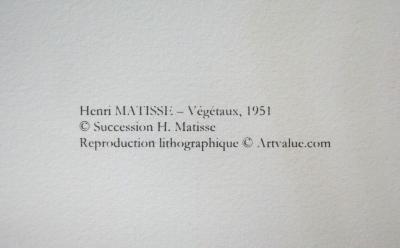 Henri MATISSE (after) - Végétaux, 2007 - Edition lithograph signed and dated 2