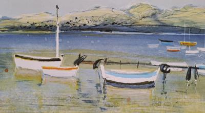 Michel Jouenne - Bateaux à marée basse - Lithographie originale signée au crayon 2