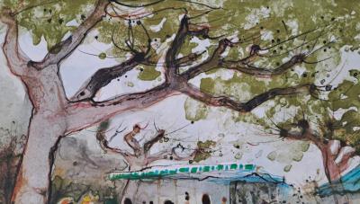 Michel Jouenne - Le marché - Lithographie originale signée au crayon 2