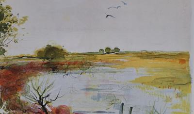Michel Jouenne - Terres inondées - Lithographie originale signée au crayon 2