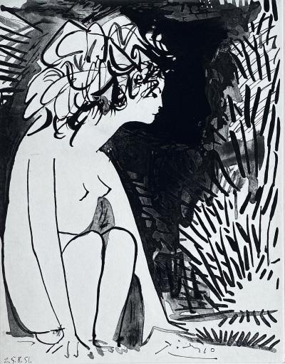 Pablo PICASSO - Femme assise, 1954 - Gravure signée dans la planche 2