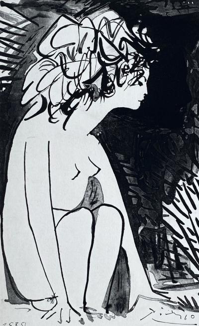 Pablo PICASSO - Femme assise, 1954 - Gravure signée dans la planche 2