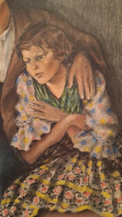 Edouard Jules Chimot - Juan et Rosita - Lithographie originale signée 2