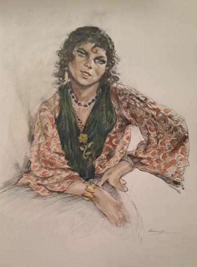 Edouard Jules Chimot - Maria - Lithographie originale signée 2