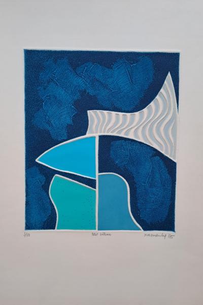 Ecole Contemporaine - Petit Bateau, 1975 - Lithographie originale avec gaufrage en relief, signée, numérotée et datée au crayon