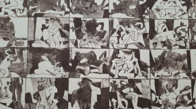 Ecole Contemporaine - Scènes d’étreinte - Lithographie originale signée et numérotée au crayon 2