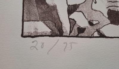 Ecole Contemporaine - Scènes d’étreinte - Lithographie originale signée et numérotée au crayon 2