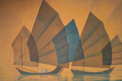 Louis Toffoli - Les jonques - Lithographie originale signée et numérotée au crayon 2