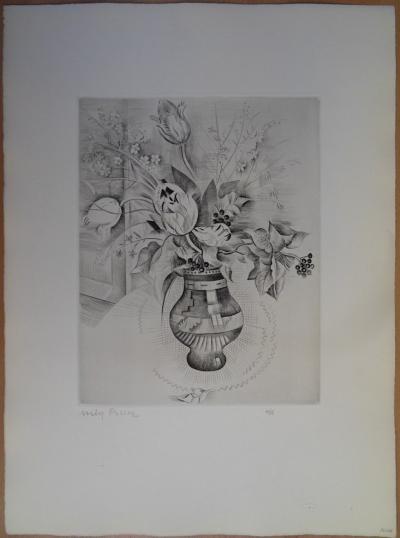 Mily POSSOZ : Le bouquet de tulipes - Gravure originale signée 2