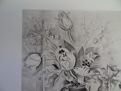 Mily POSSOZ : Le bouquet de tulipes - Gravure originale signée 2