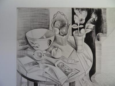 Mily POSSOZ : Le repos du chat - Gravure originale signée 2
