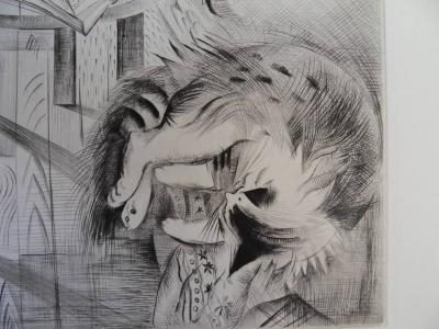 Mily POSSOZ : Le repos du chat - Gravure originale signée 2