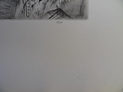 Mily POSSOZ : Le repos du chat - Gravure originale signée 2