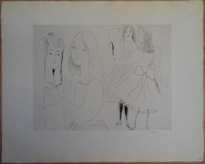 Mily POSSOZ : Les coquettes - Gravure originale 2