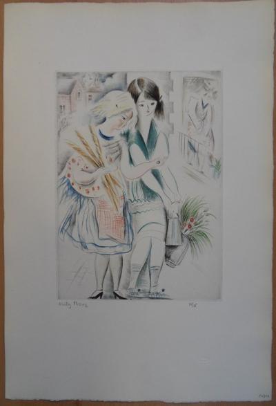 Mily POSSOZ : Les jeunes filles en promenade - Eau-forte originale signée 2