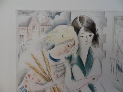 Mily POSSOZ : Les jeunes filles en promenade - Eau-forte originale signée 2