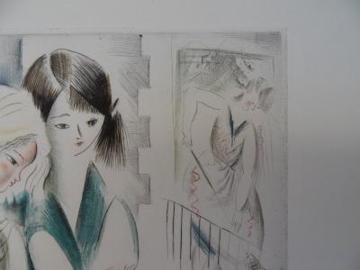 Mily POSSOZ : Les jeunes filles en promenade - Eau-forte originale signée 2