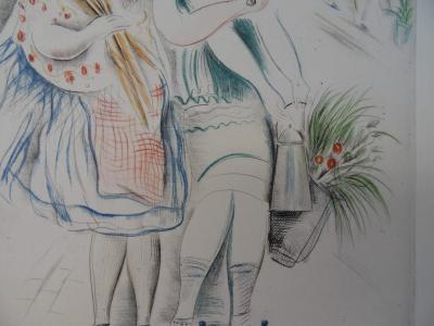 Mily POSSOZ : Les jeunes filles en promenade - Eau-forte originale signée 2