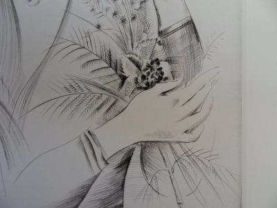 Mily POSSOZ: The Girl with the Bouquet - Original signed engraving 2
