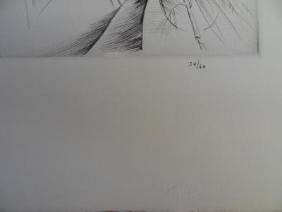 Mily POSSOZ: The Girl with the Bouquet - Original signed engraving 2