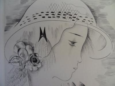 Mily POSSOZ: Portrait of a young girl - Original signed engraving 2