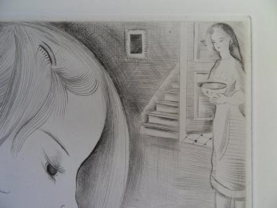 Mily POSSOZ: The Domino Player - Original signed engraving 2
