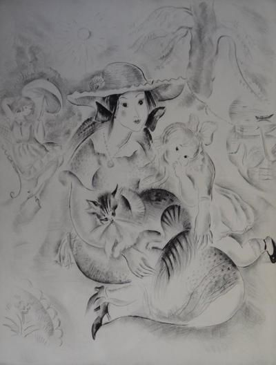 Mily POSSOZ : Les jeunes filles - Gravure originale signée 2