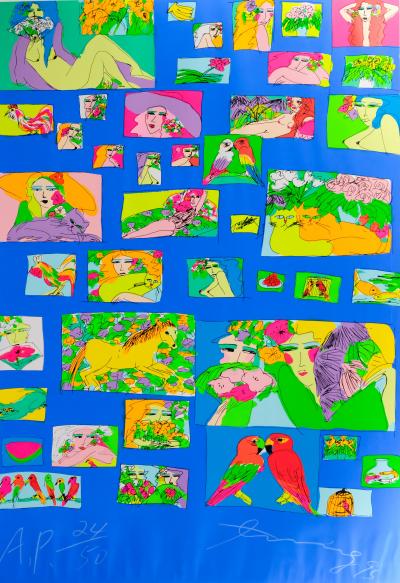 Walasse TING : Things I like (Bleu) - Sérigraphie originale signée 2