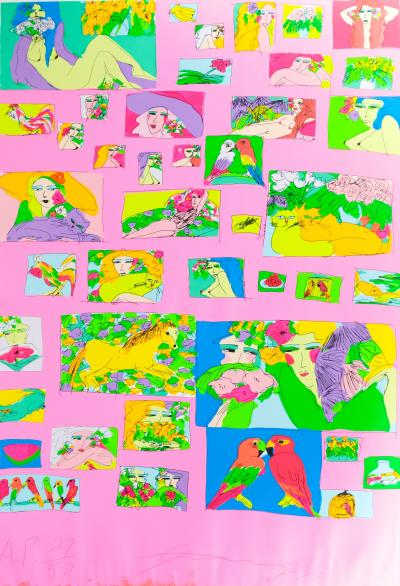 Walasse TING : Things I like (Rose) - Sérigraphie originale signée 2