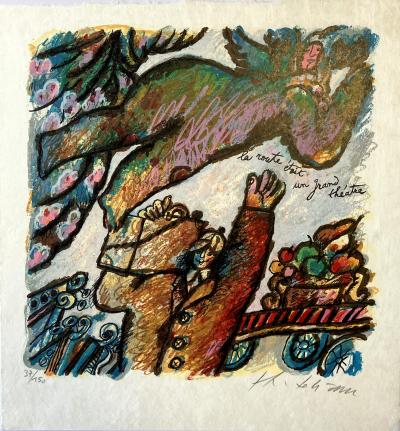 Theo TOBIASSE - La route était un grand théâtre -  lithographie numérotée et signée sur papier Japon 2