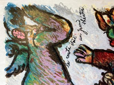 Theo TOBIASSE - La route était un grand théâtre -  lithographie numérotée et signée sur papier Japon 2