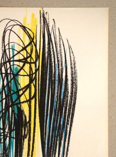 Hans HARTUNG - Pastel P-1958-35, 1959 - Lithographie signée et datée 2