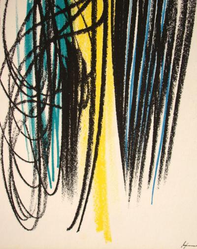 Hans HARTUNG - Pastel P-1958-35, 1959 - Lithographie signée et datée 2