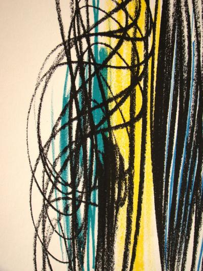 Hans HARTUNG - Pastel P-1958-35, 1959 - Lithographie signée et datée 2