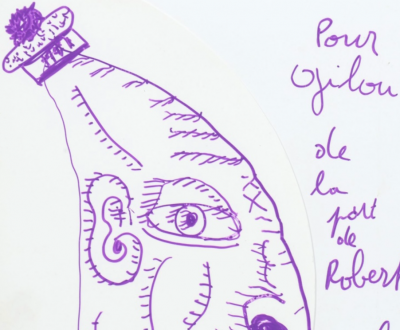 Robert Combas - Le marin - 2000 - Dessin dédicace  au feutre - Signé 2